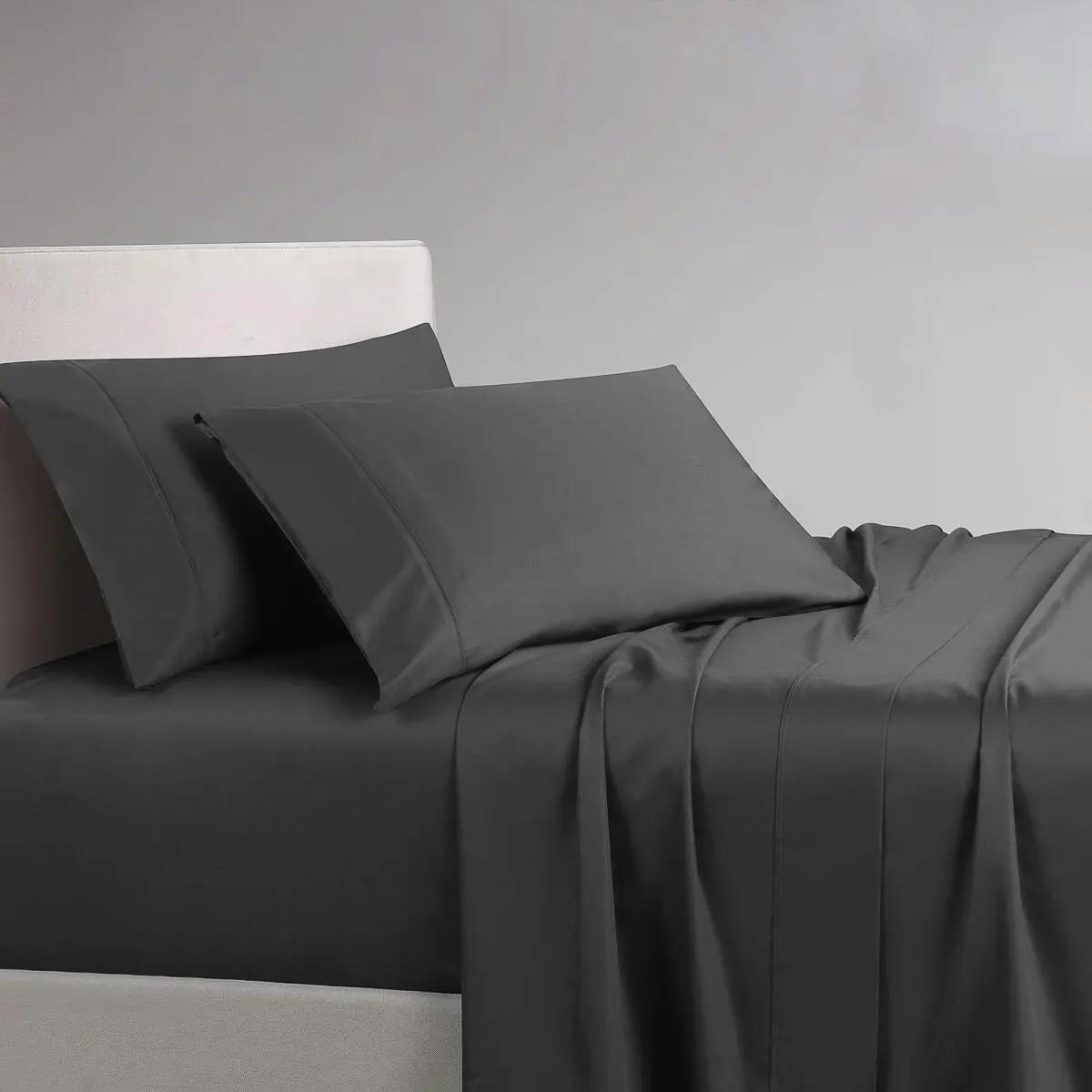 1000TC Cotton Rich Sheet Set Charcoal Queen