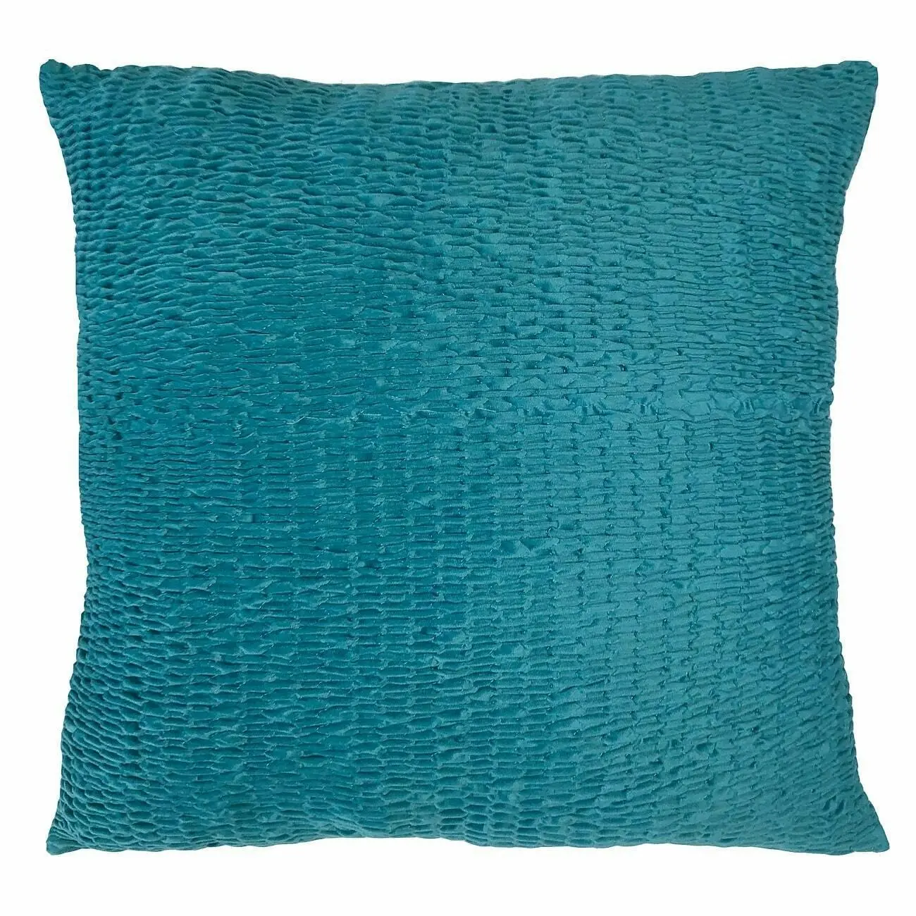 Velvet Crinkled Cushion Square Aqua