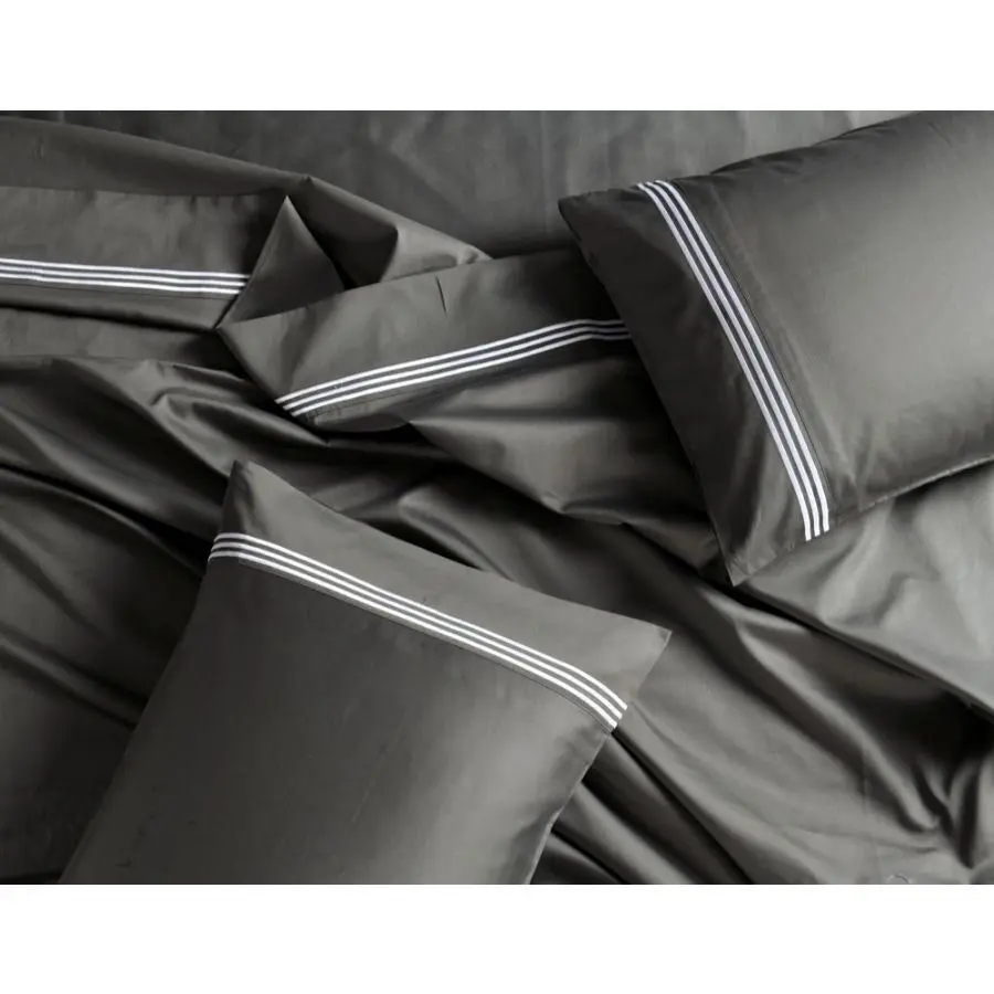 Ambassador 1000TC Embroidered Sheet Set Charcoal Extra Depth