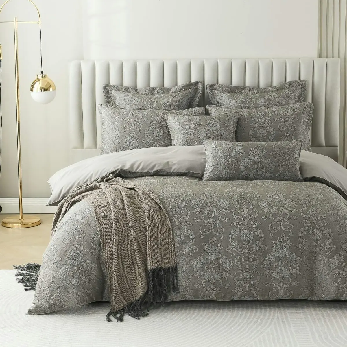 Everly Taupe Quilt Cover Set