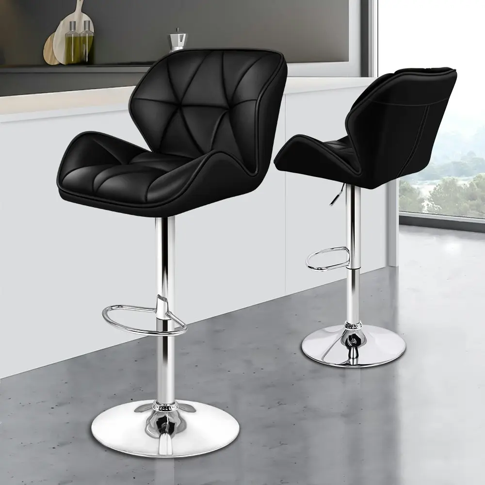 Alfordson Bar Stools Rhombus Motif Stools Black Willa x2