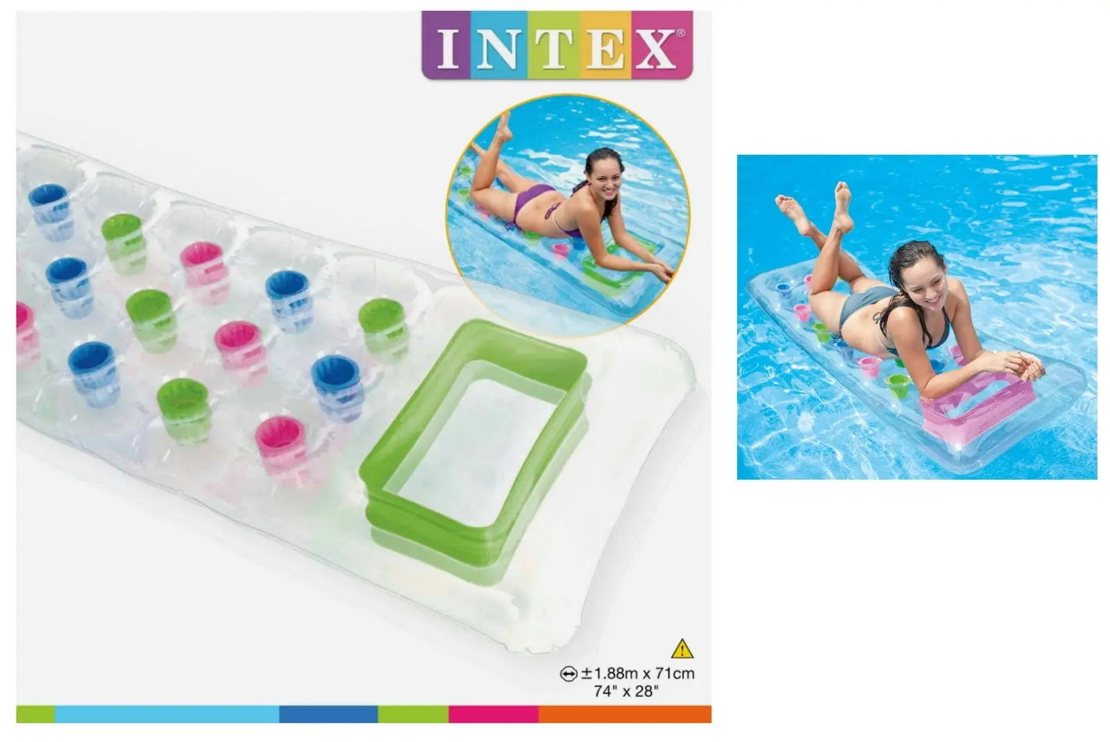 Intex 18-Pocket Suntanner Mat 1.88m x 71cm