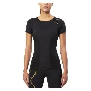 2XU Women's Elite Compression Short Sleeve Top - Black/gold