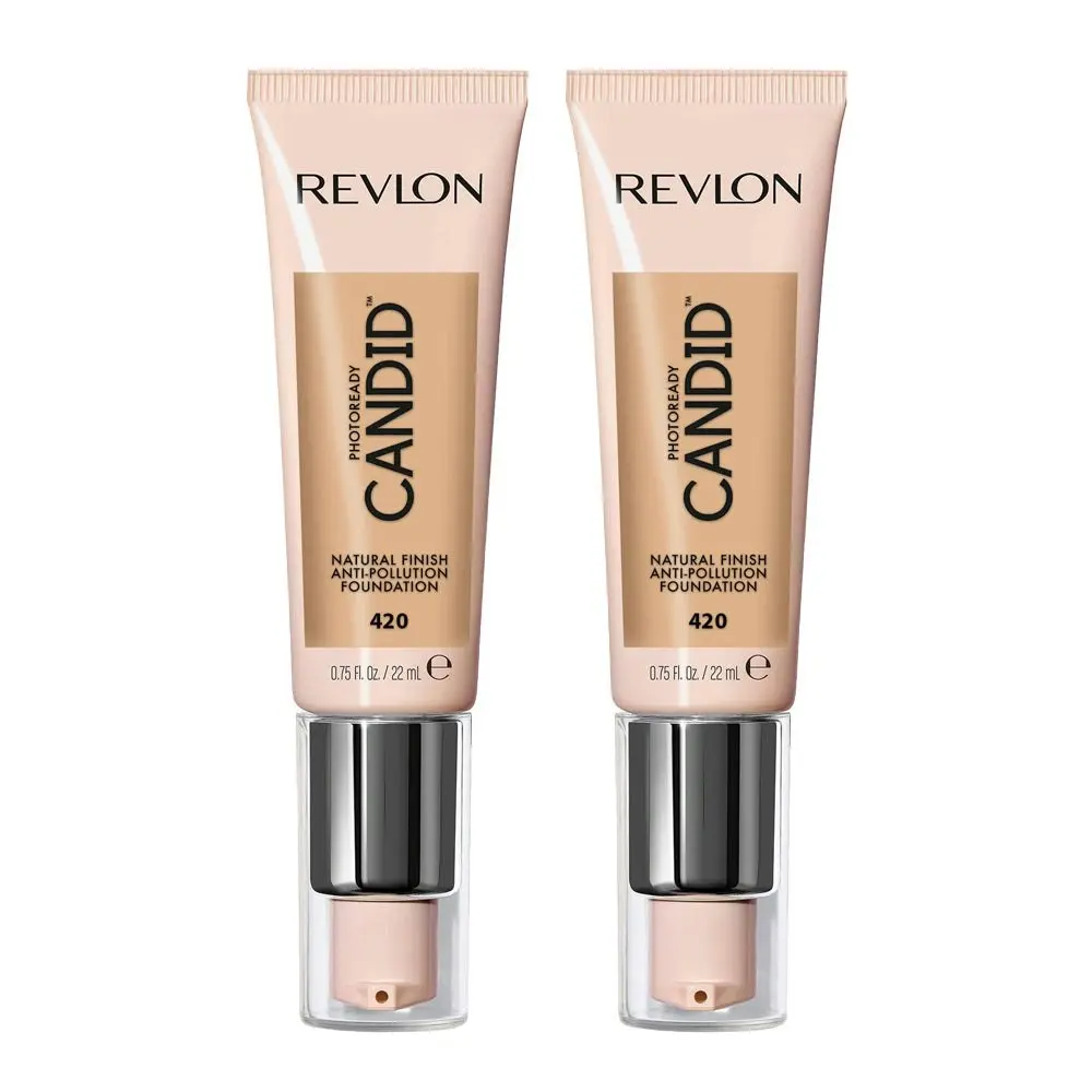 Revlon Photoready Candid Natural Finish Anti-pollution Foundation 22ml 420 Sun Beige - 2 Pack