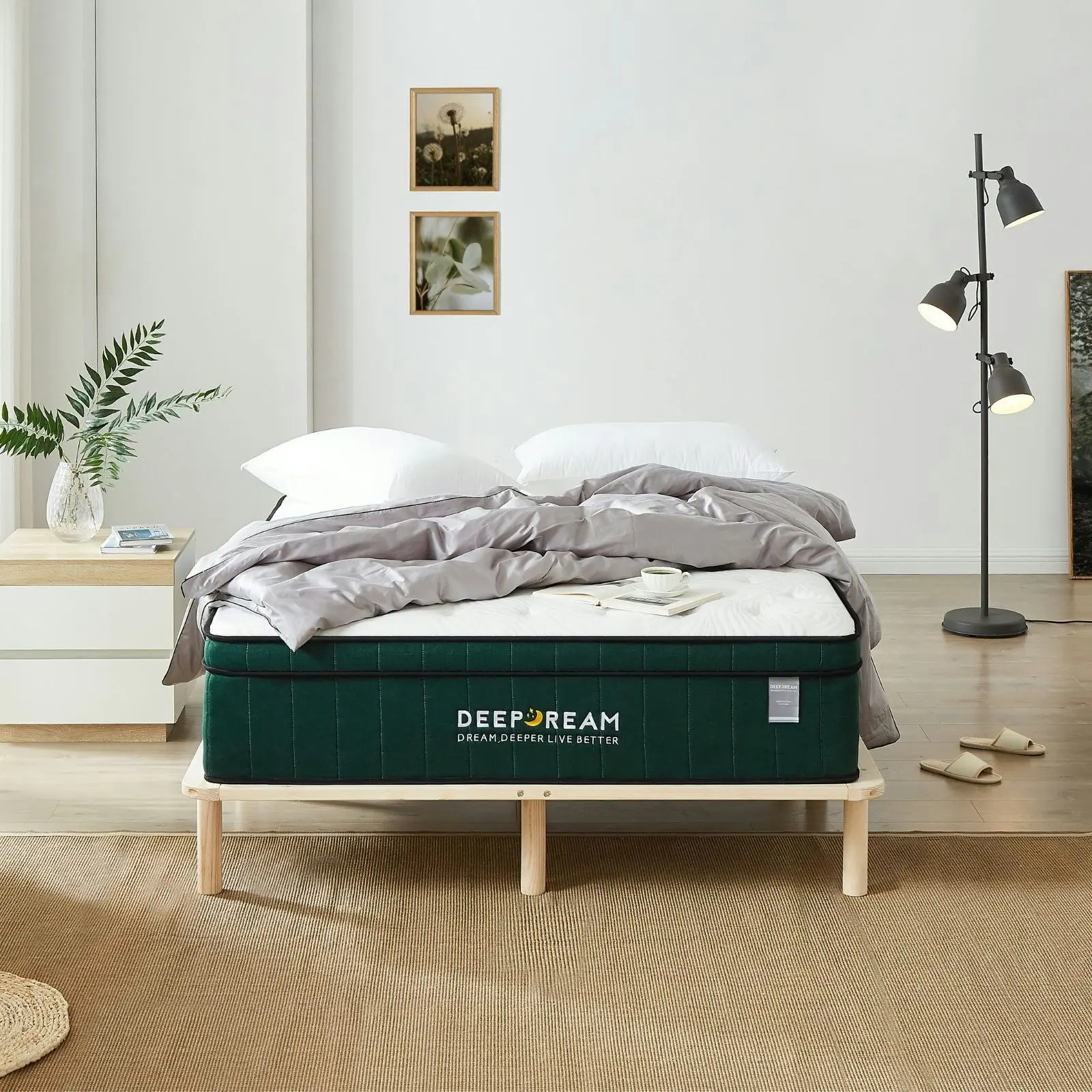 Green Tea Cool Gel Memory Foam Mattress 36cm 5 Zone