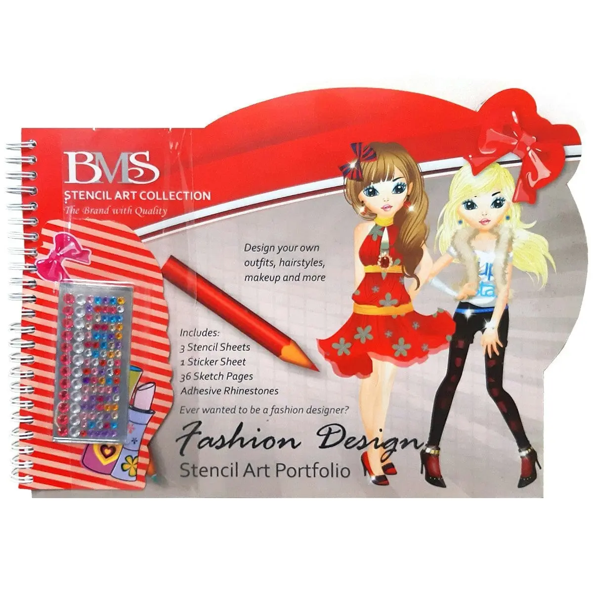 Promotional Fashion Design Folio With Pencils & Adhesive Appliques