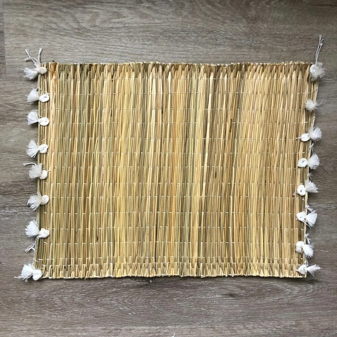 Zohi Interiors Handmade Marrakech Cotton & Raffia Placemat with Oat Tassels