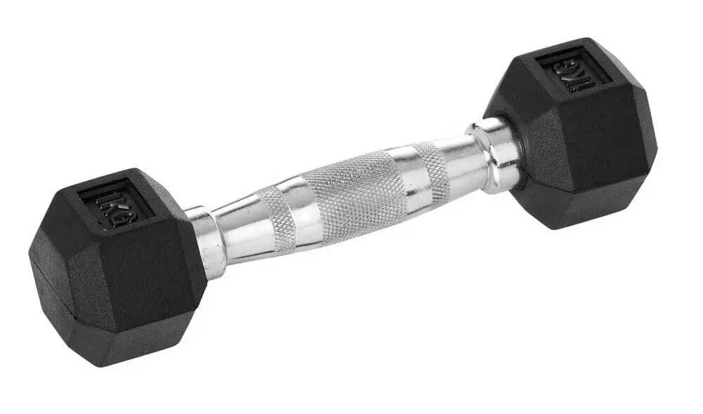 YORK 1 kg Rubber Hex Dumbbell