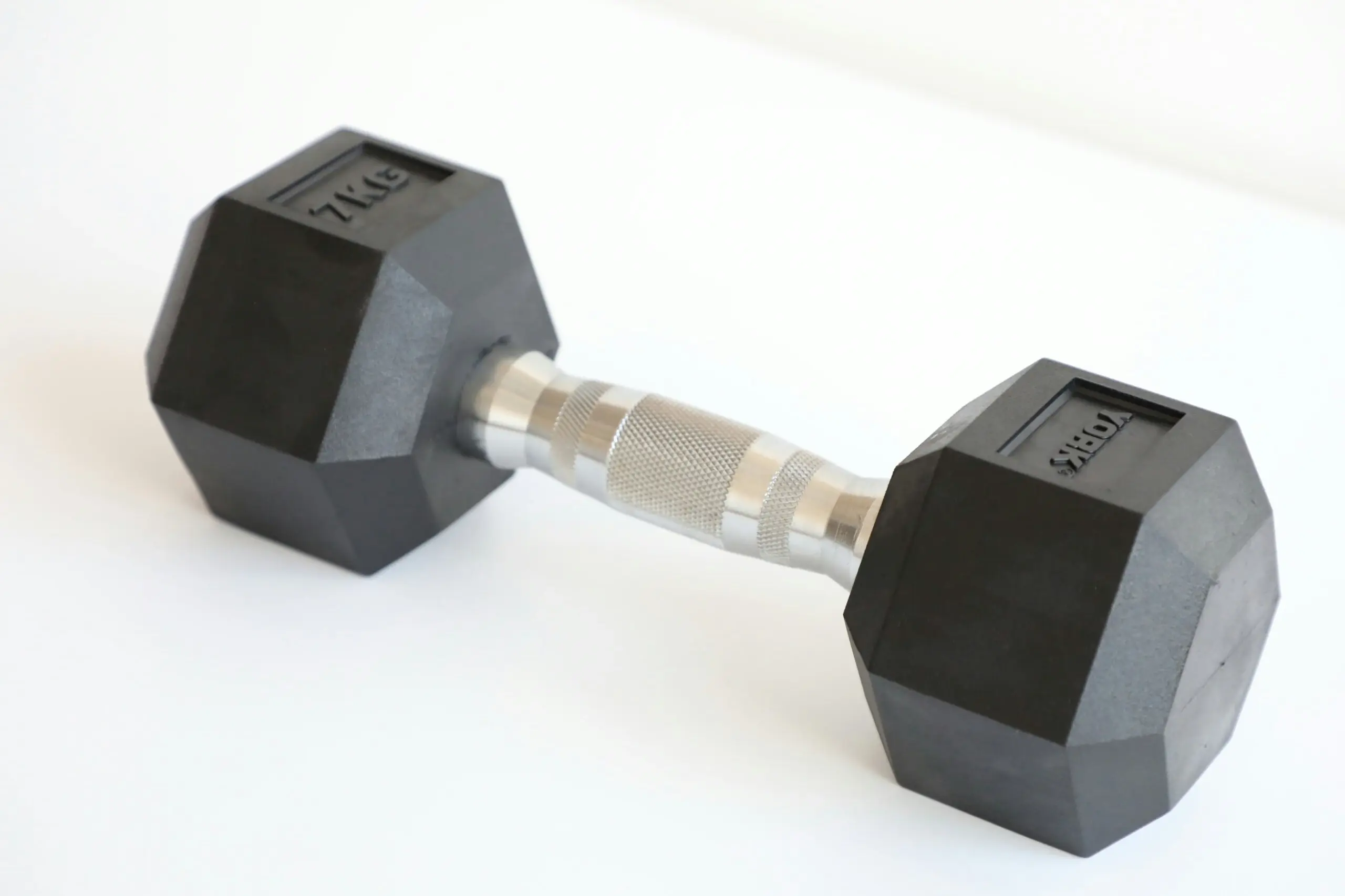 YORK 7kg Rubber Hex Dumbbell