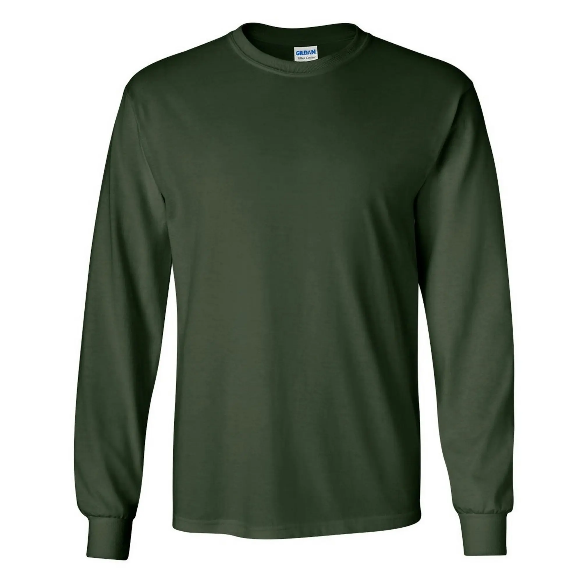 Gildan Mens Plain Crew Neck Ultra Cotton Long Sleeve T-Shirt