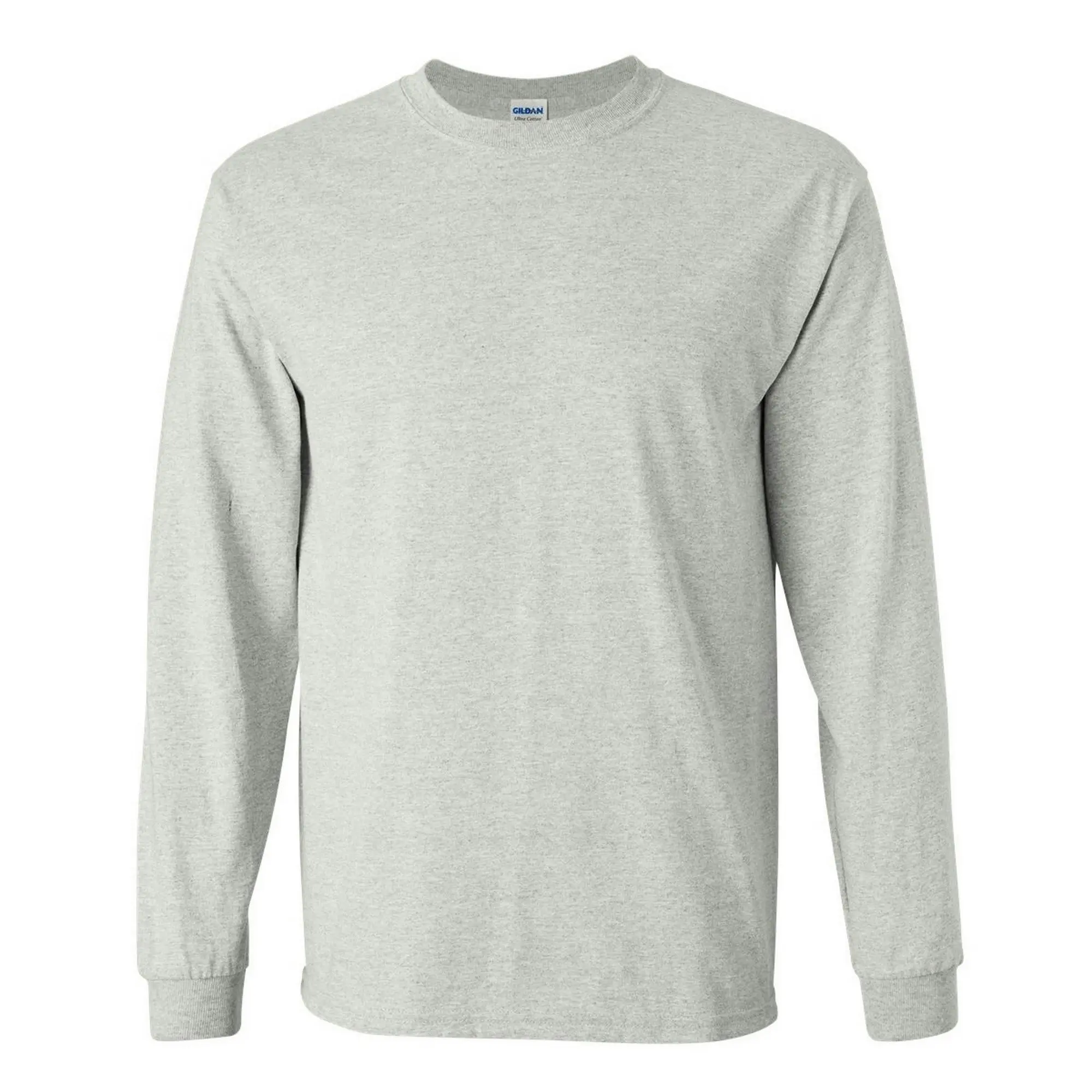 Gildan Mens Plain Crew Neck Ultra Cotton Long Sleeve T-Shirt