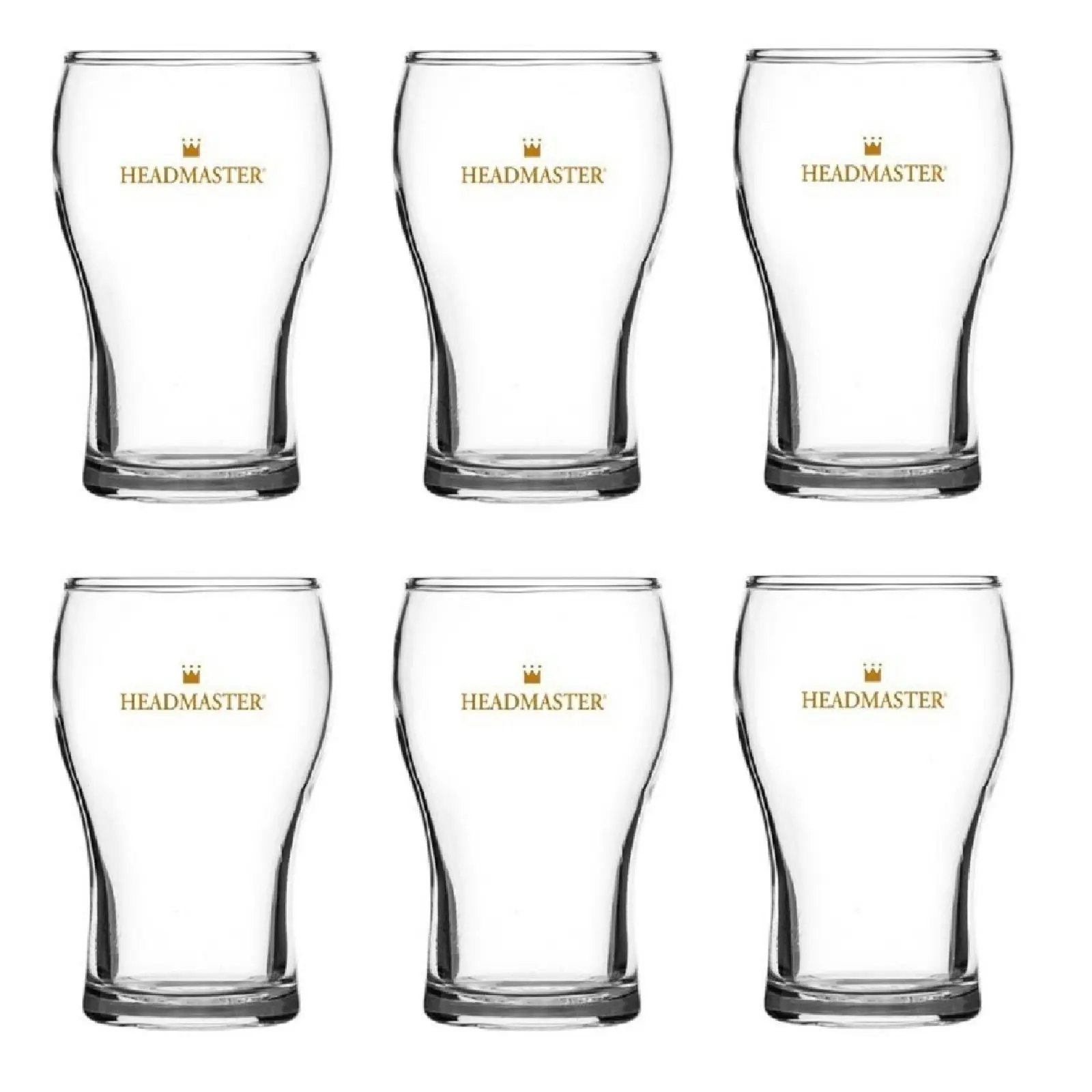 WASHINGTON NUCLEATED Headmaster BEER GLASS 425ml - SET OF 6