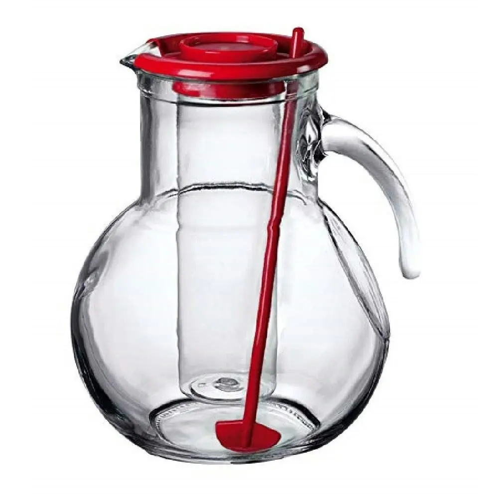 Bormioli Rocco Kufra 2l Glass Water Pitcher + Ice Insert + Stirrer