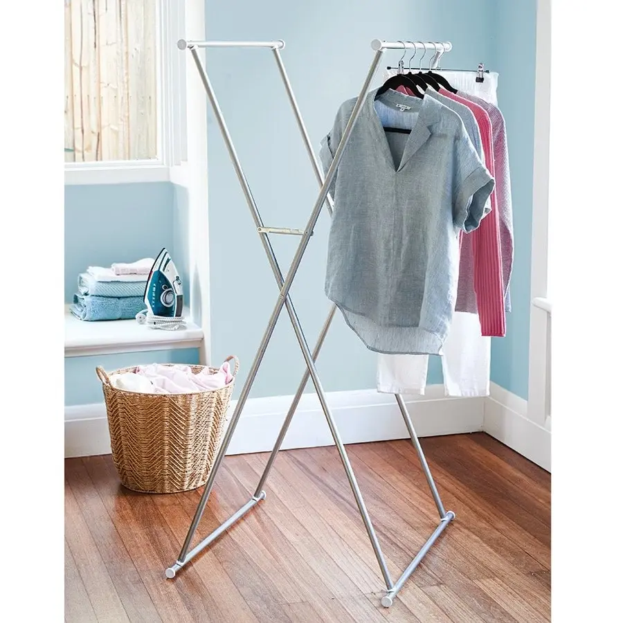 X-Shaped Folding Clothes Rack