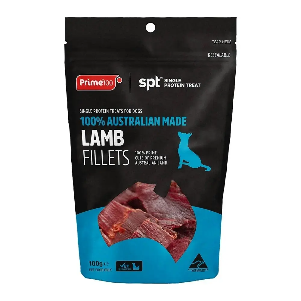 Prime100 SPT Lamb Fillets Dog Treats 100g