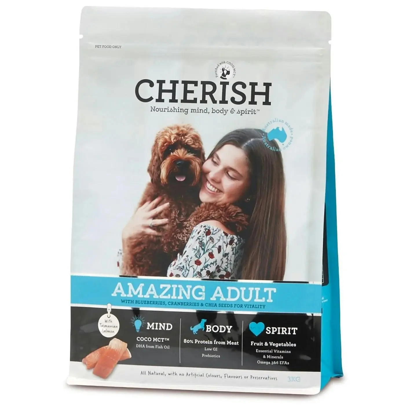 CHERISH Playful Puppy Salmon and Chicken Dry Dog Food 8kg