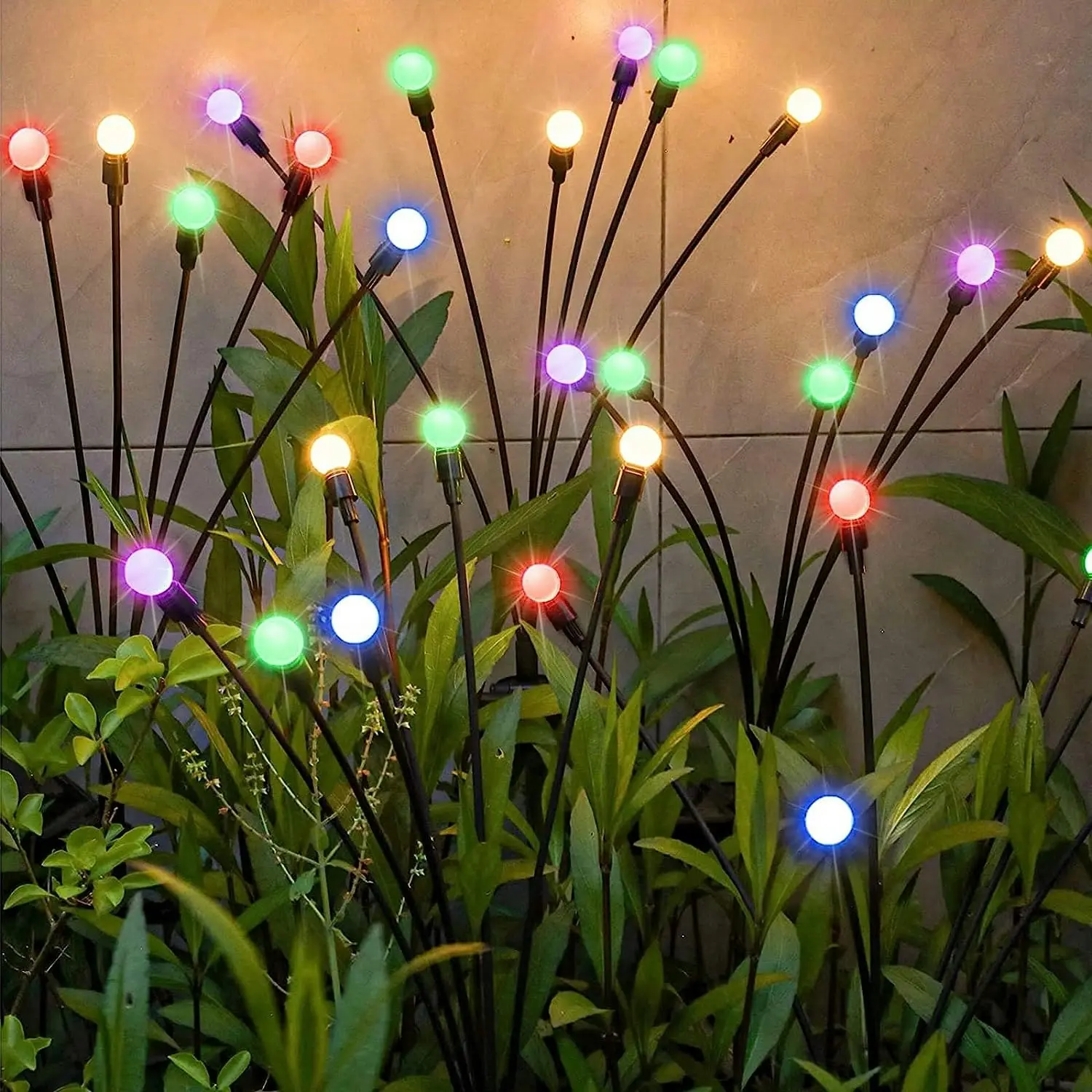 Solar Firefly Lights Outdoor, Waterproof Starburst Swaying Garden, Decorative Lights Yard Patio Pathway Decoration Color Light