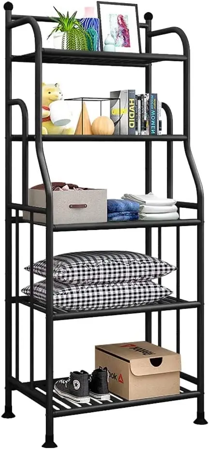 5-Tier Shelving Unit Metal Rack (Black)