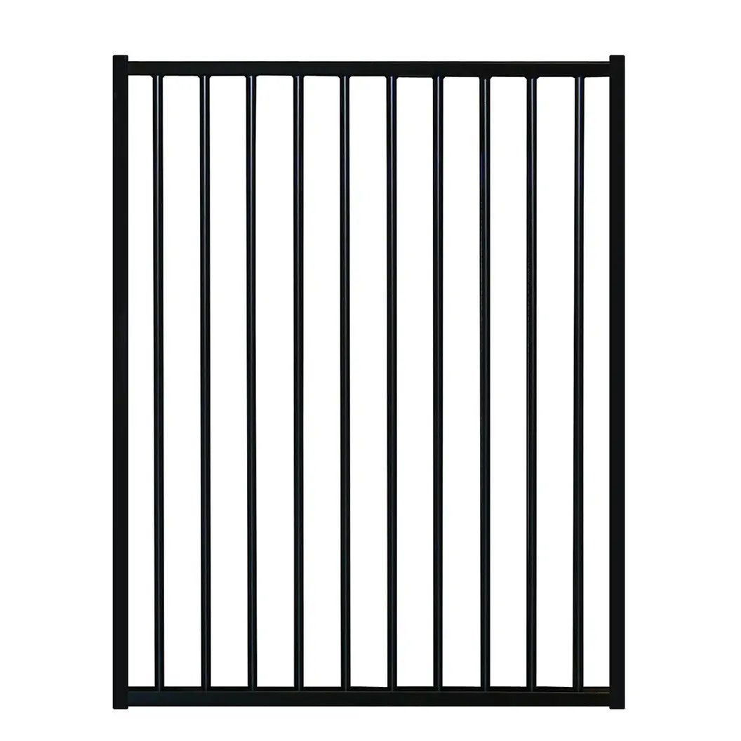 Aluminium Pool Fencing Flat Top Adjustable Gate 1.2m H Black