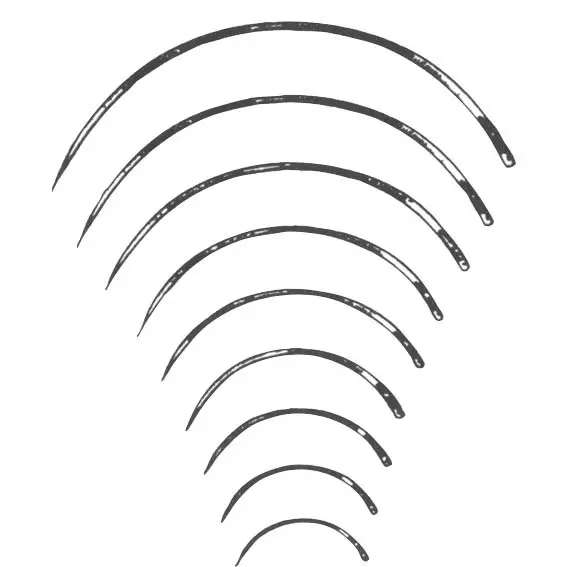 Livingstone Suture Needles, Round Body 3/8 Circle, Thickness: 0.6mm, Length: 24mm, 12 Needles/Pack