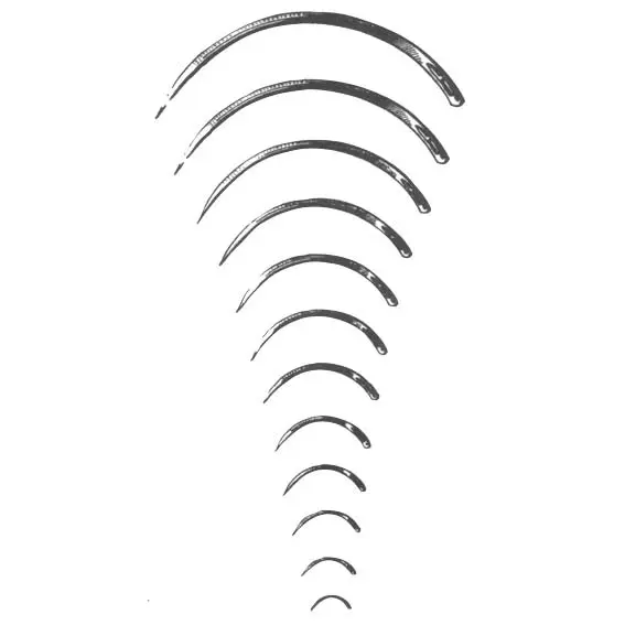 Livingstone Suture Needles, Round Body 3/8 Circle, Thickness: 1.1mm, Length: 28mm, 12 Needles/Pack