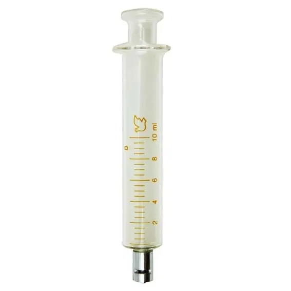 Livingstone Glass Syringe 10ml Luer Lock Metal Tip Concentric