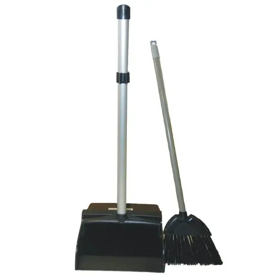 Livingstone Lobby Dustpan and Broom Set Plastic Black