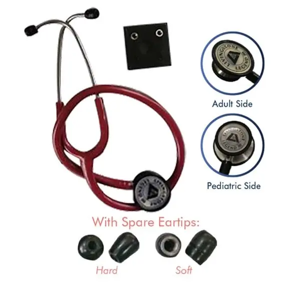 Livingstone Cardiology Legend 3 Combo-Head Adult and Paediatric Dual Head Chest Piece Stethoscope Highest Acoustic Sensitivity Burgundy