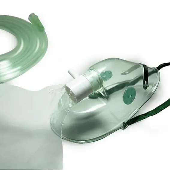 Livingstone Adult Oxygen Mask, Non-Rebreathing, with 2.1 metres Oxygen Tube, 1500ml Reservoir Bag, Each x4