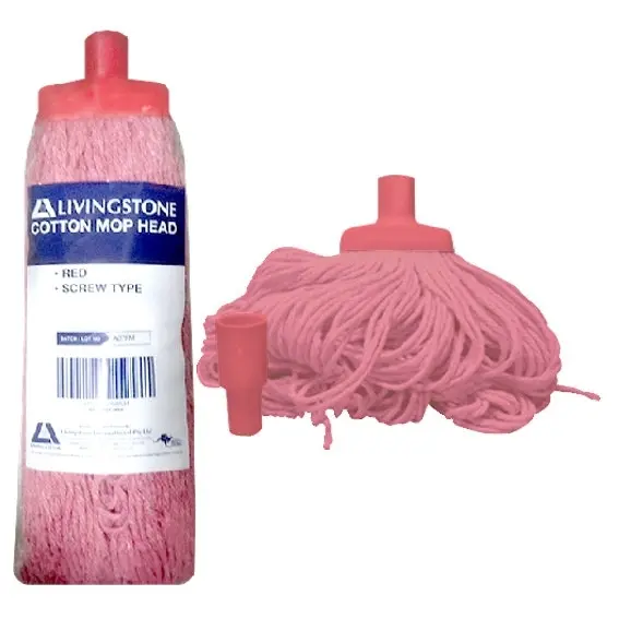 Livingstone Cotton Mop Head 500g 22mm Screw Type Red