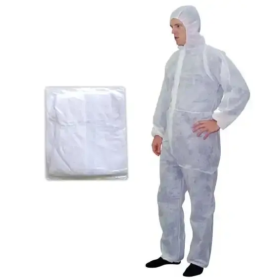 Livingstone Polypropylene Coveralls Protective Suit with Hood 40gsm White Extra Large