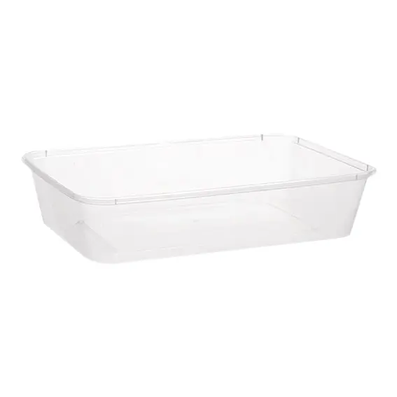 Livingstone Take-Away Rectangular Container, Base, 500ml, Clear, Recyclable Plastic, 50/Pack, 500/Carton x8