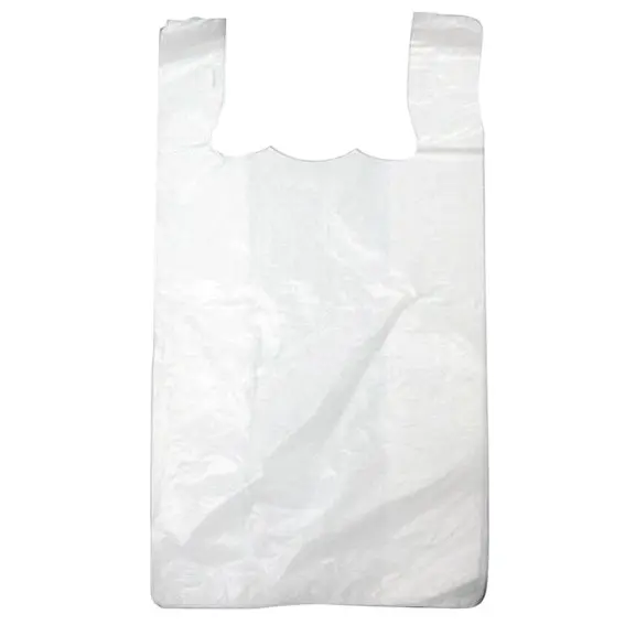 Livingstone Singlet Shopping Bag, 540 x 300 x 160mm, 14 Microns, Large, High Density Recyclable Polyethylene, White, 2000/Carton