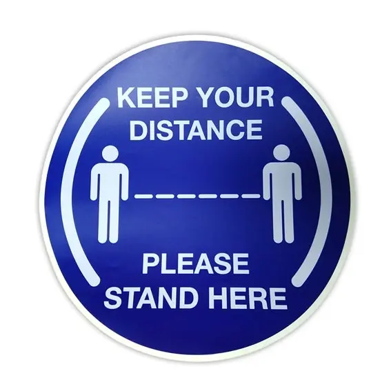 Livingstone Social Distancing Label, "Keep Your Distance", 30cm Diameter, Each