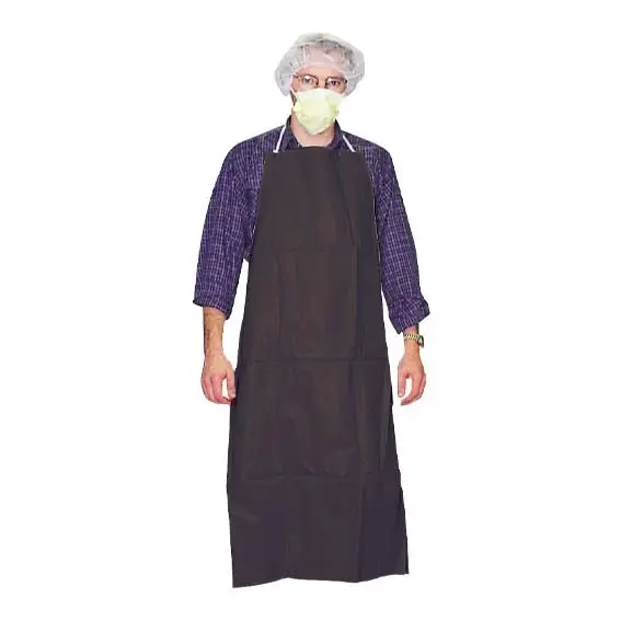 Livingstone Black Apron Bib Type Heavy Duty Polyvinyl Chloride (PVC) 87 x 129cm 400 Microns/0.4mm