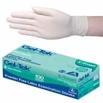 Geltek Latex Powder Free Gloves Extra Small Cream AS/NZ 100 Box x10