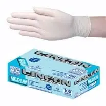 Lincon Latex Low Powder Gloves Medium Cream AS/NZ HACCP Grade 100 Box x10