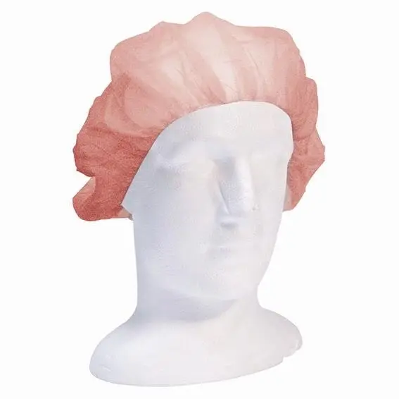 Livingstone Disposable Bouffant Hairnet Cap Red Double Elastic 21 inches 100 Bag