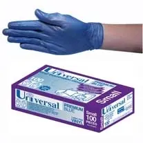 Universal Vinyl Low Powder Gloves 4.5g Small Blue HACCP Grade 100 Box x10