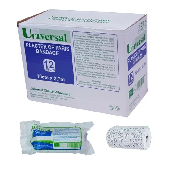 Universal Plaster of Paris Cast Bandages 10cm x 2.7m 12 Box