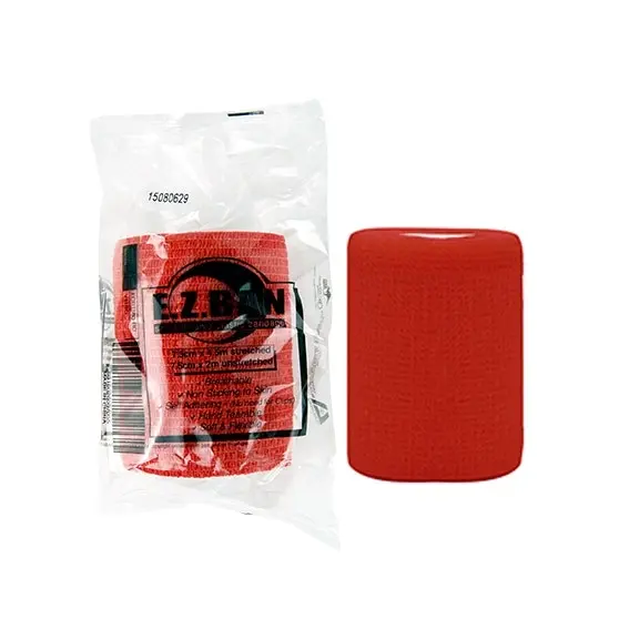 E.Z. Ban Wrap Cohesive Elastic Bandage 7.5cm x 2m stretch to 4.5m Red