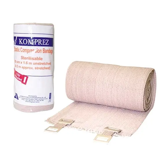 Komprez Elastic Heavy Compression Bandage Brown 7.5cm x 1.6m stretchable to 4.5m