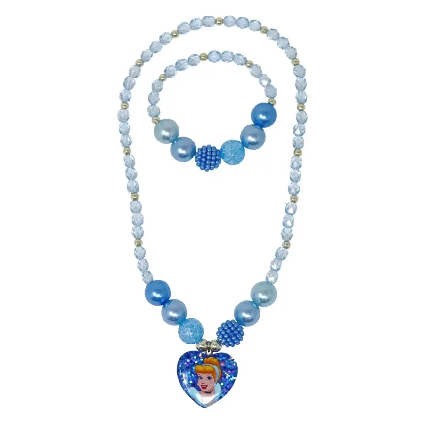 Disney Princess Cinderella Sparkle Necklace and Bracelet Set