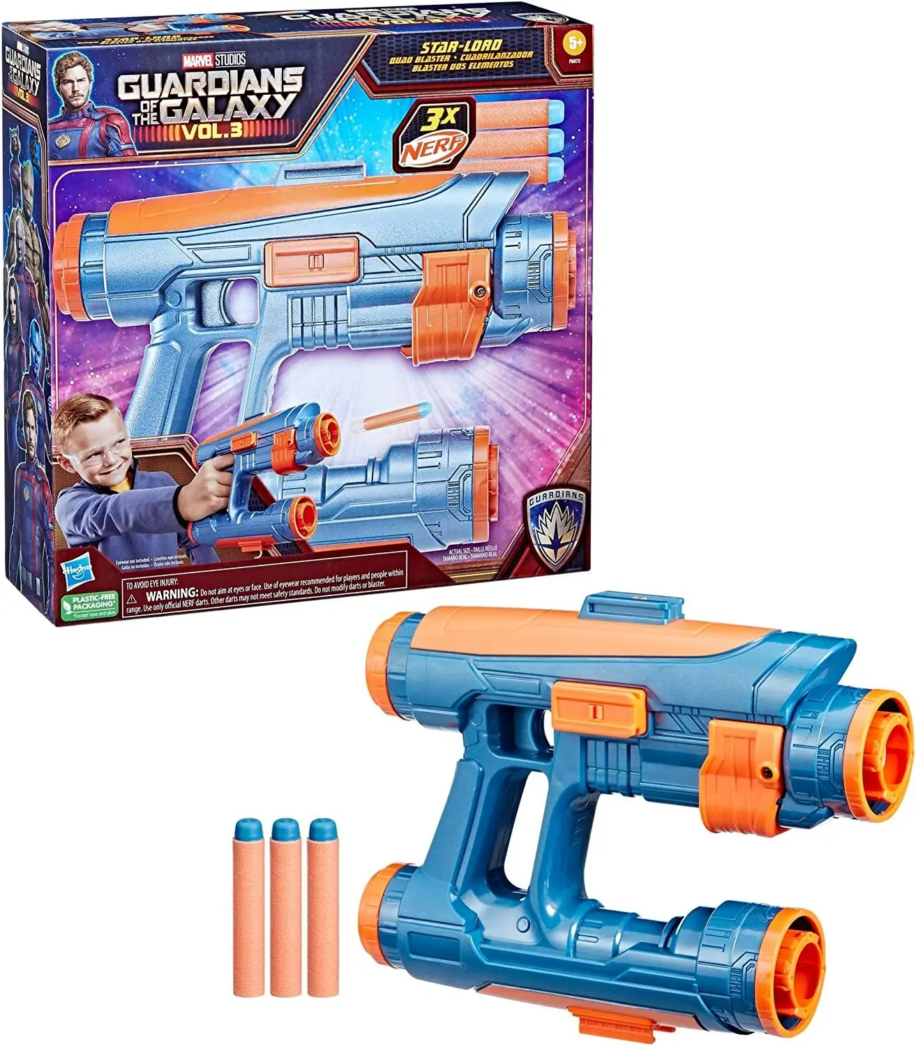 Marvel Studios' Guardians of the Galaxy Vol. 3 Nerf Star-Lord Quad Blaster