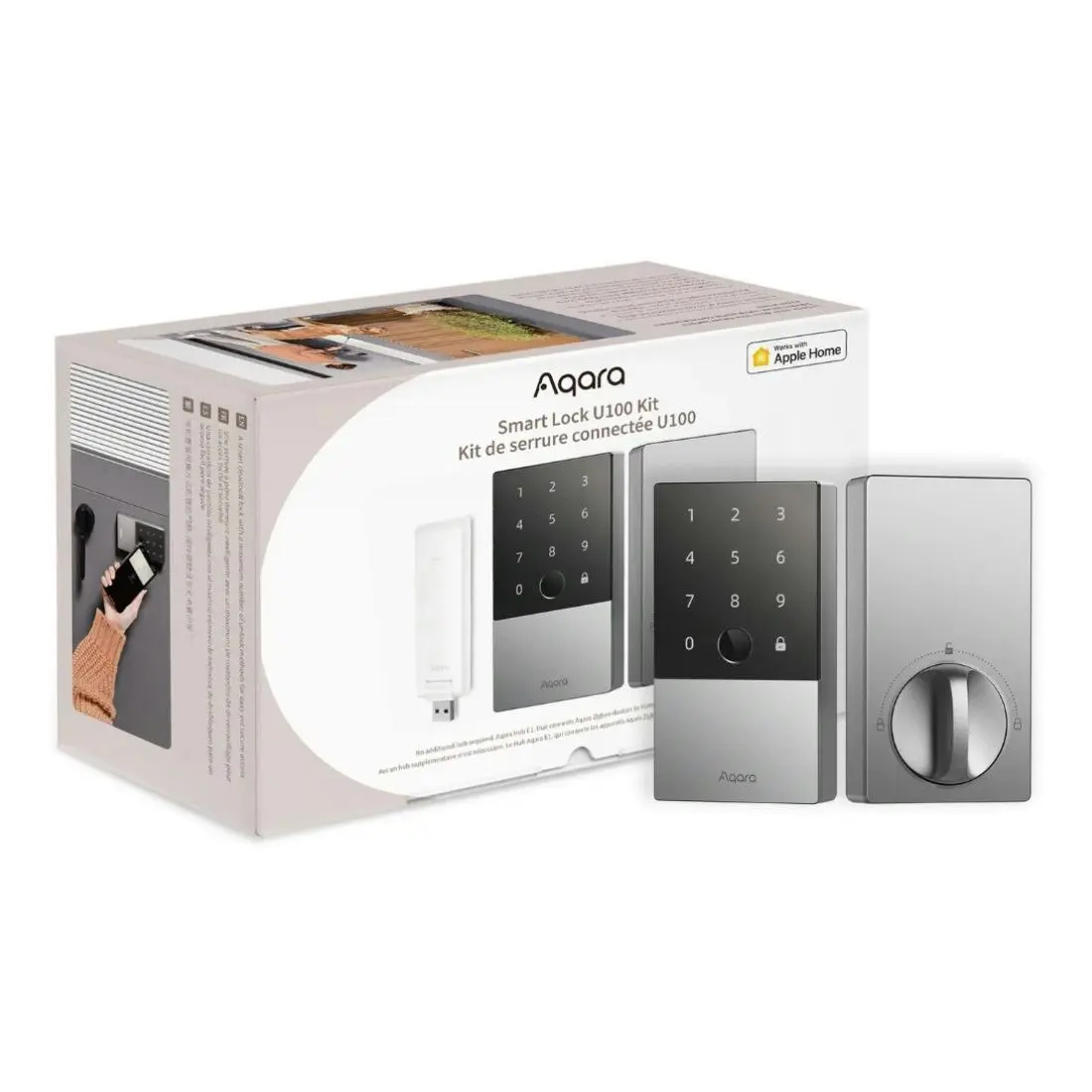 Aqara Smart Lock U100 (Silver) with E1 Hub Kit DL-D01D