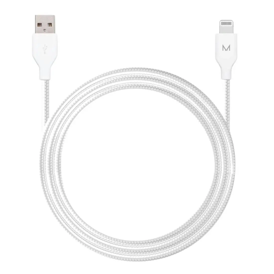 Moyork Cord 1.5m USB-A to Lightning Nylon Cable - Swan White