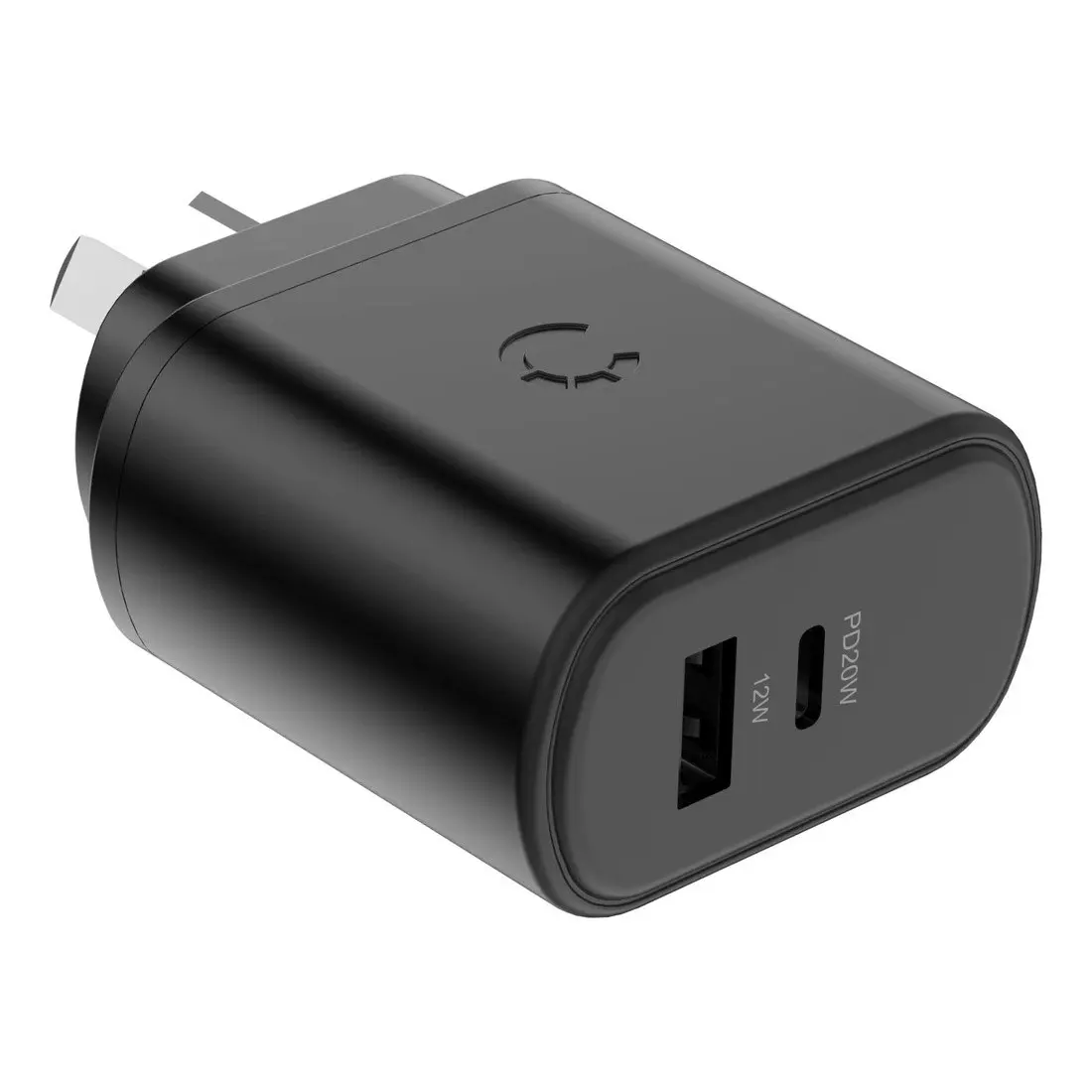 Cygnett Powerplus 32W USB-C PD Dual Port Wall Charger CY3615POFLW - Black