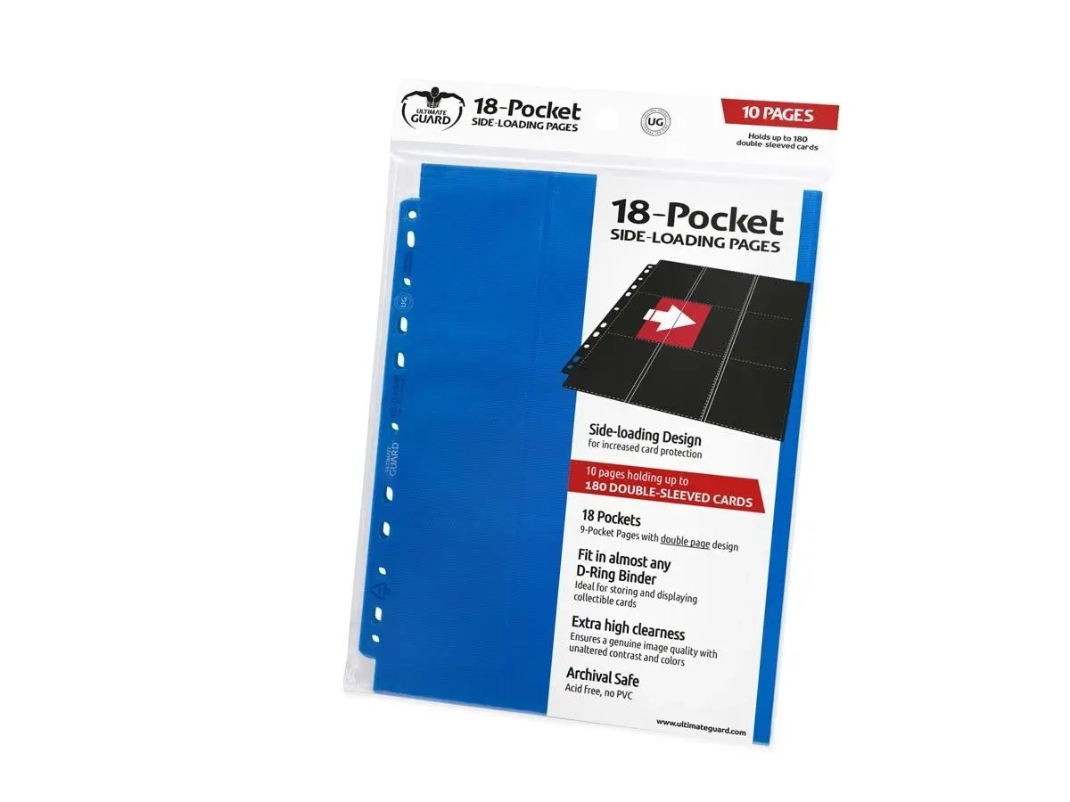 Ultimate Guard 18-Pocket Pages Side-Loading Blue