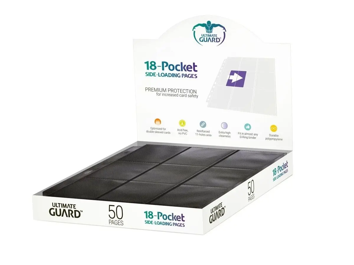 Ultimate Guard 18-Pocket Pages Side-Loading Black (50)