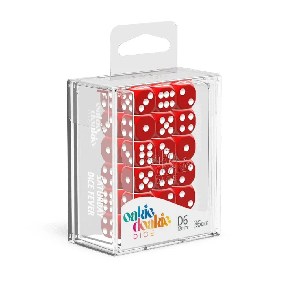 Oakie Doakie Dice D6 12 mm Solid - Red (36)